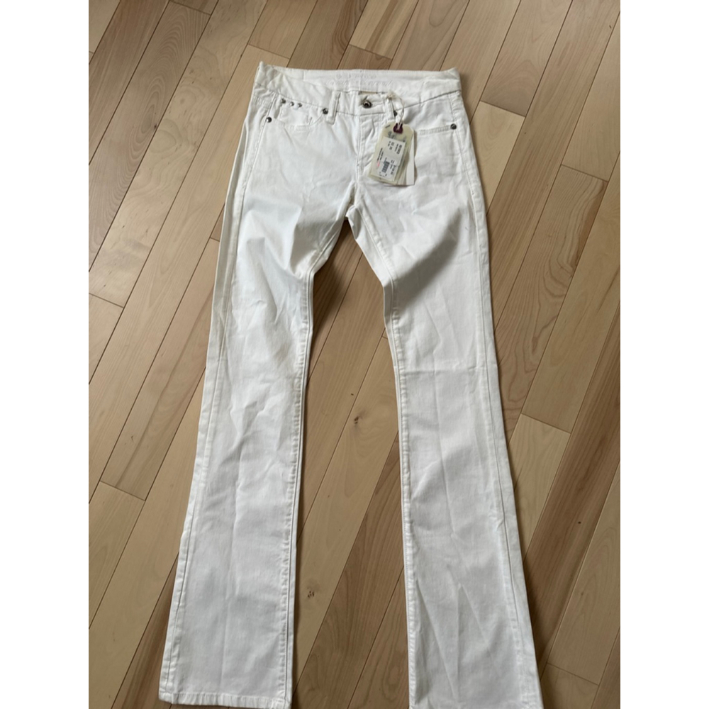 o low waist bootcut pants Y2K deadstock white size 25 - Picture 2 of 14